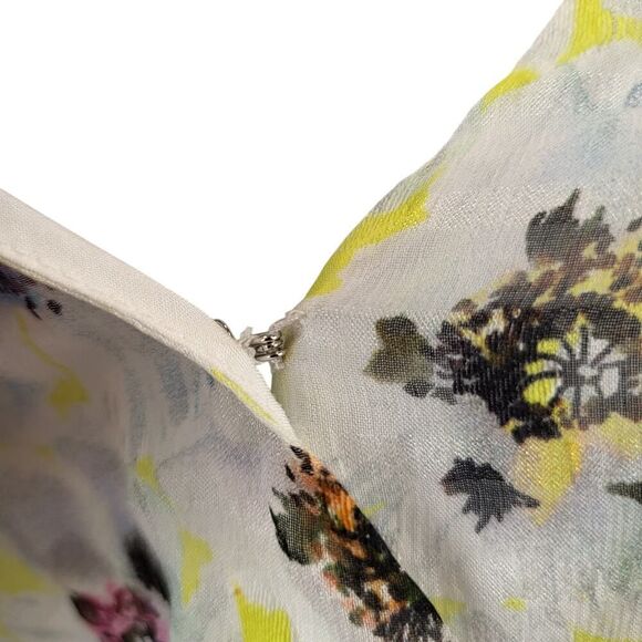 NEW Tanya Taylor Plus Size 18 Silk Wrap Mini Dress Georgina Yellow Floral Party - Picture 9 of 16